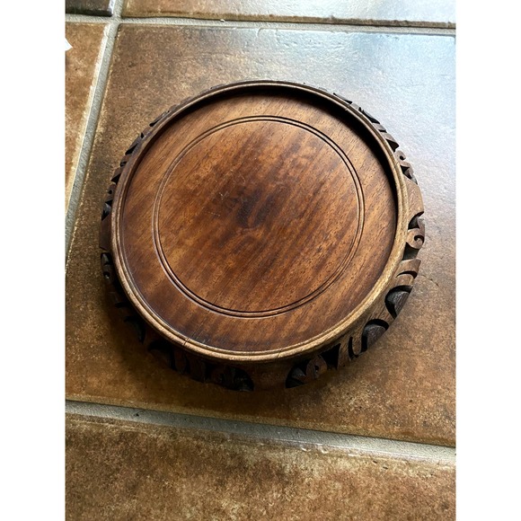 Solid Wood Antique Vintage Vase Stand - Picture 3 of 5